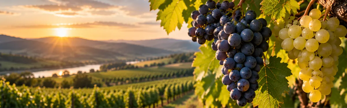 Romanian grape varieties in the vineyard